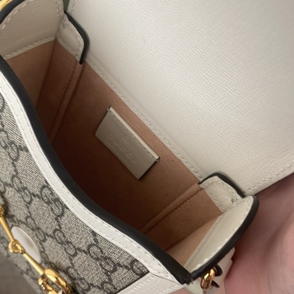 authentic Gucci Horsebit 1955 mini bag white - Picture 2 of 3